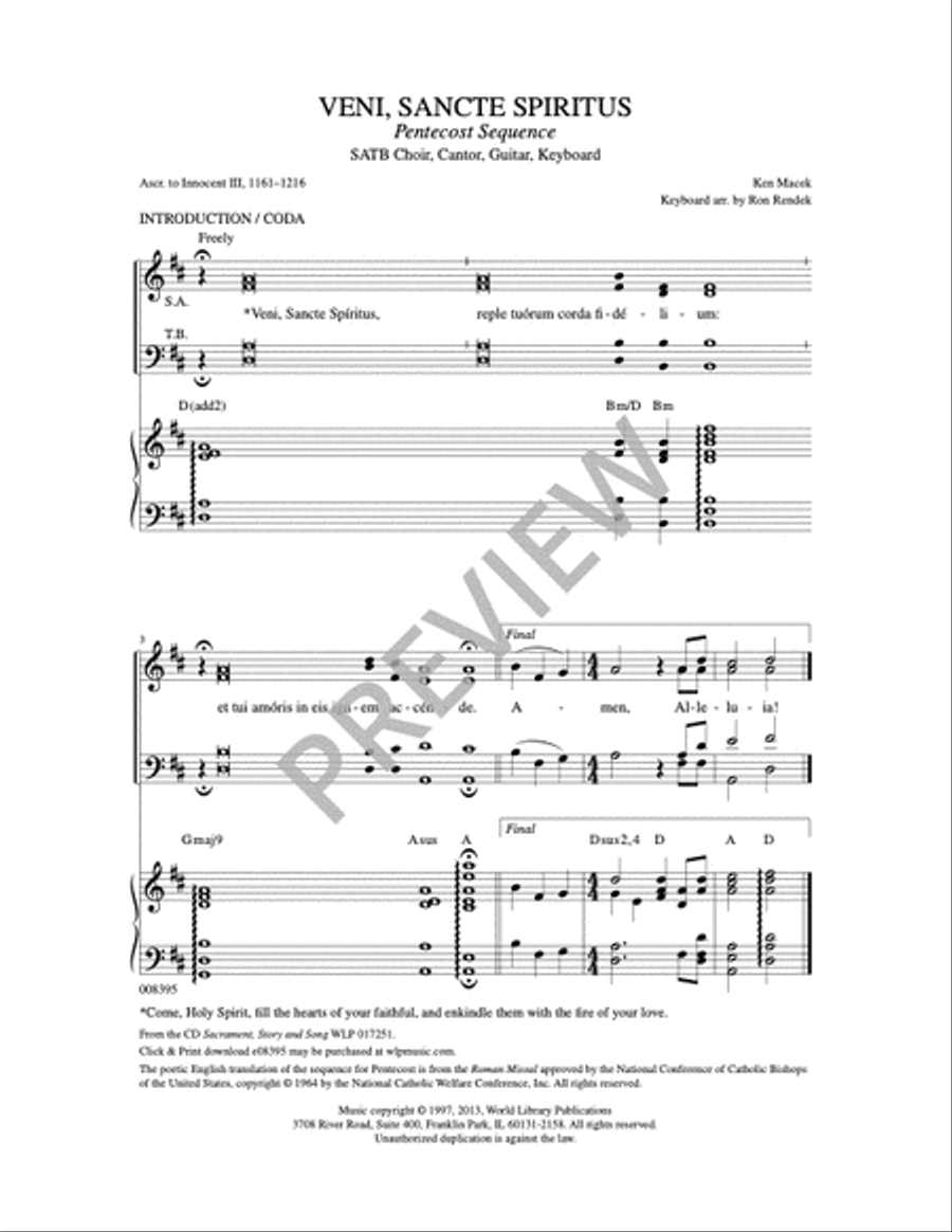 Veni Sancte Spiritus 4-Part scores gallery preview page 12