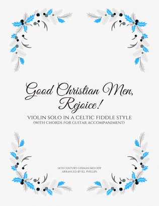 Book cover for Good Christian Men, Rejoice! - Violin Solo in a Celtic Fiddle Style