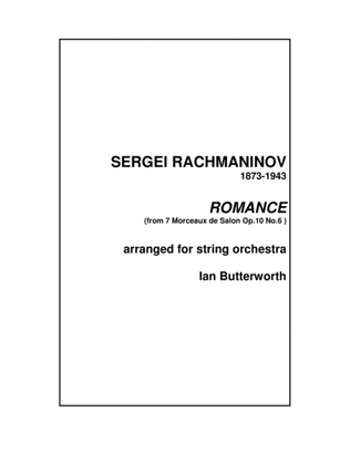 Book cover for RACHMANINOV Romance Op.10 No.6 for string orchestra