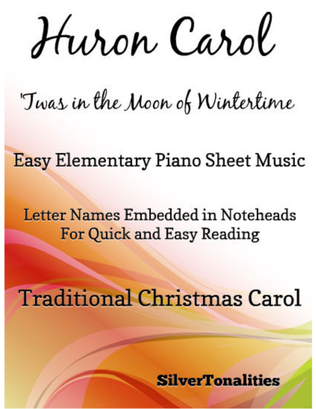 Book cover for Huron Carol Easy Elementary Piano Sheet Music