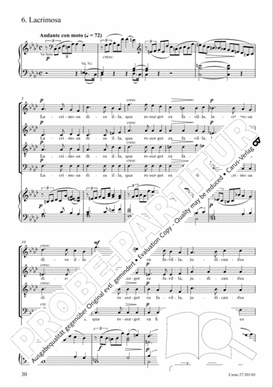 Requiem in F minor 4-Part scores gallery preview page 35
