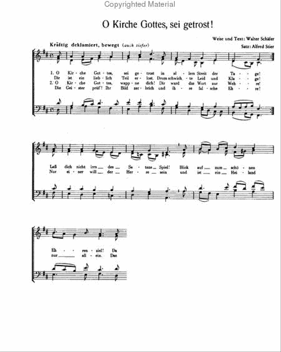 Stier: Herr Gott, an dessen Throne; O Kirche Gottes Score scores gallery preview page 2