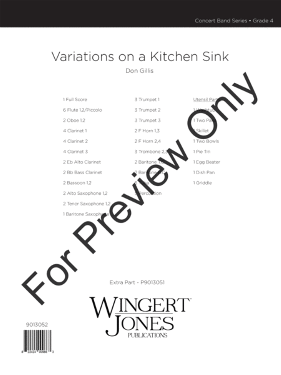Variations On A Kitchen Sink Concert Band scores gallery preview page 2