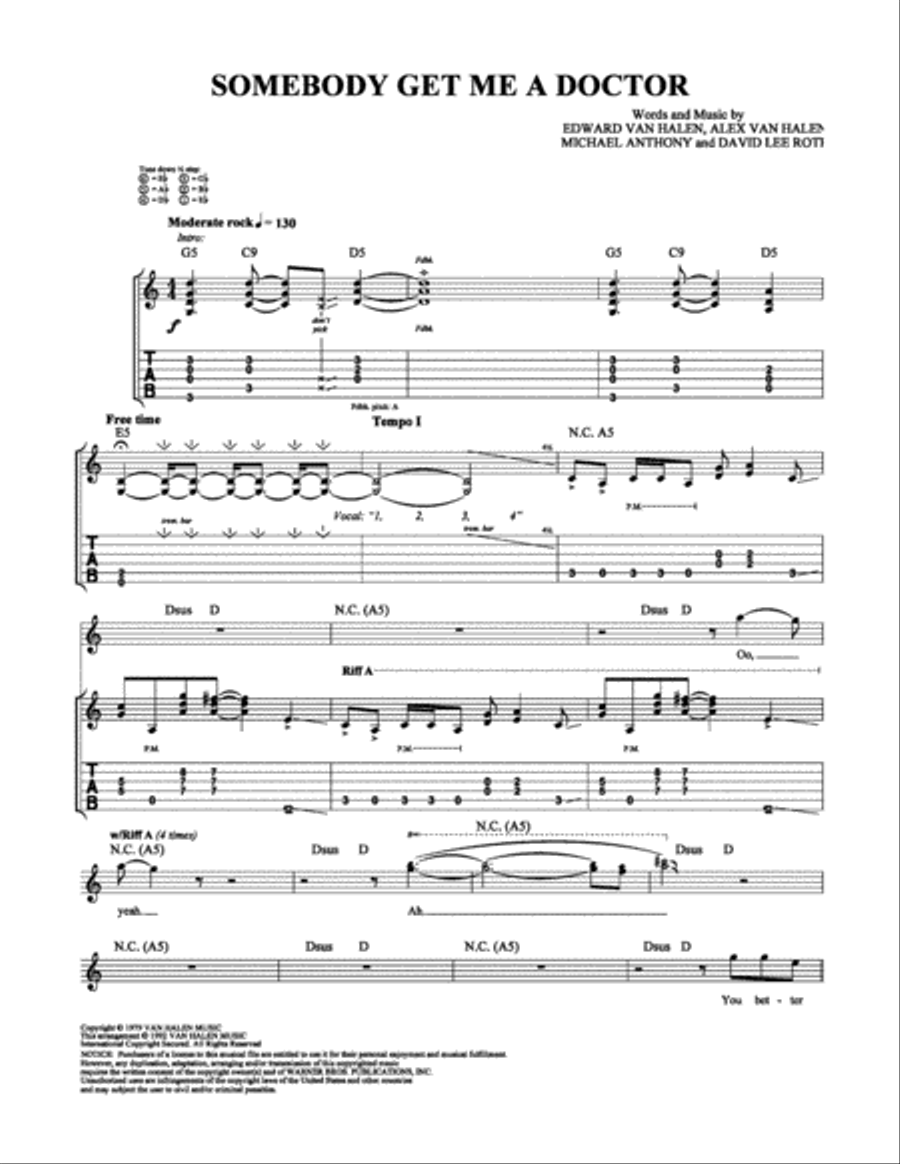 Somebody Get Me a Doctor Electric Guitar scores gallery preview page 1