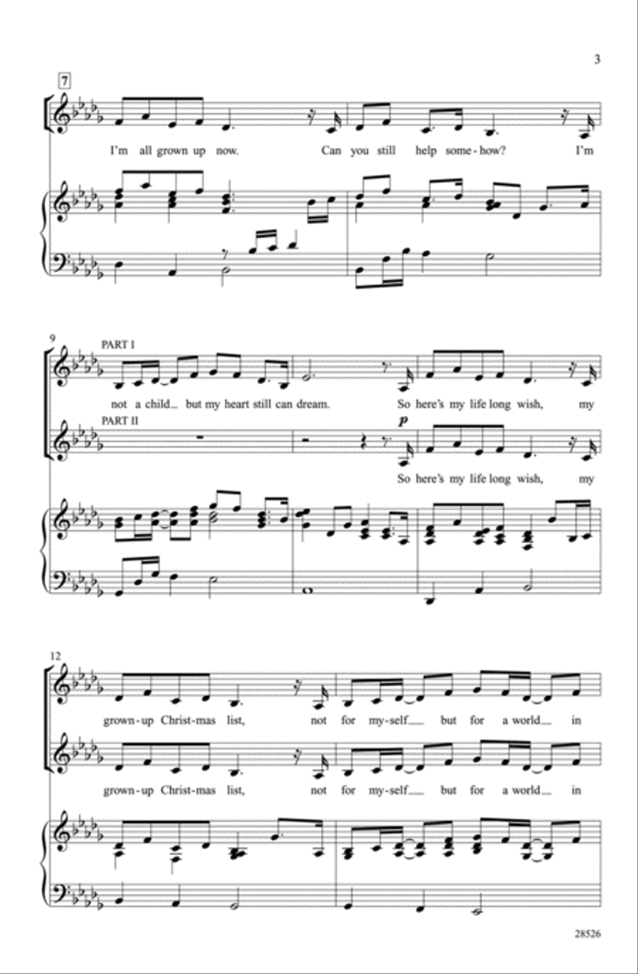 Grown-Up Christmas List Grown-Up Christmas List 2-Part scores gallery preview page 3