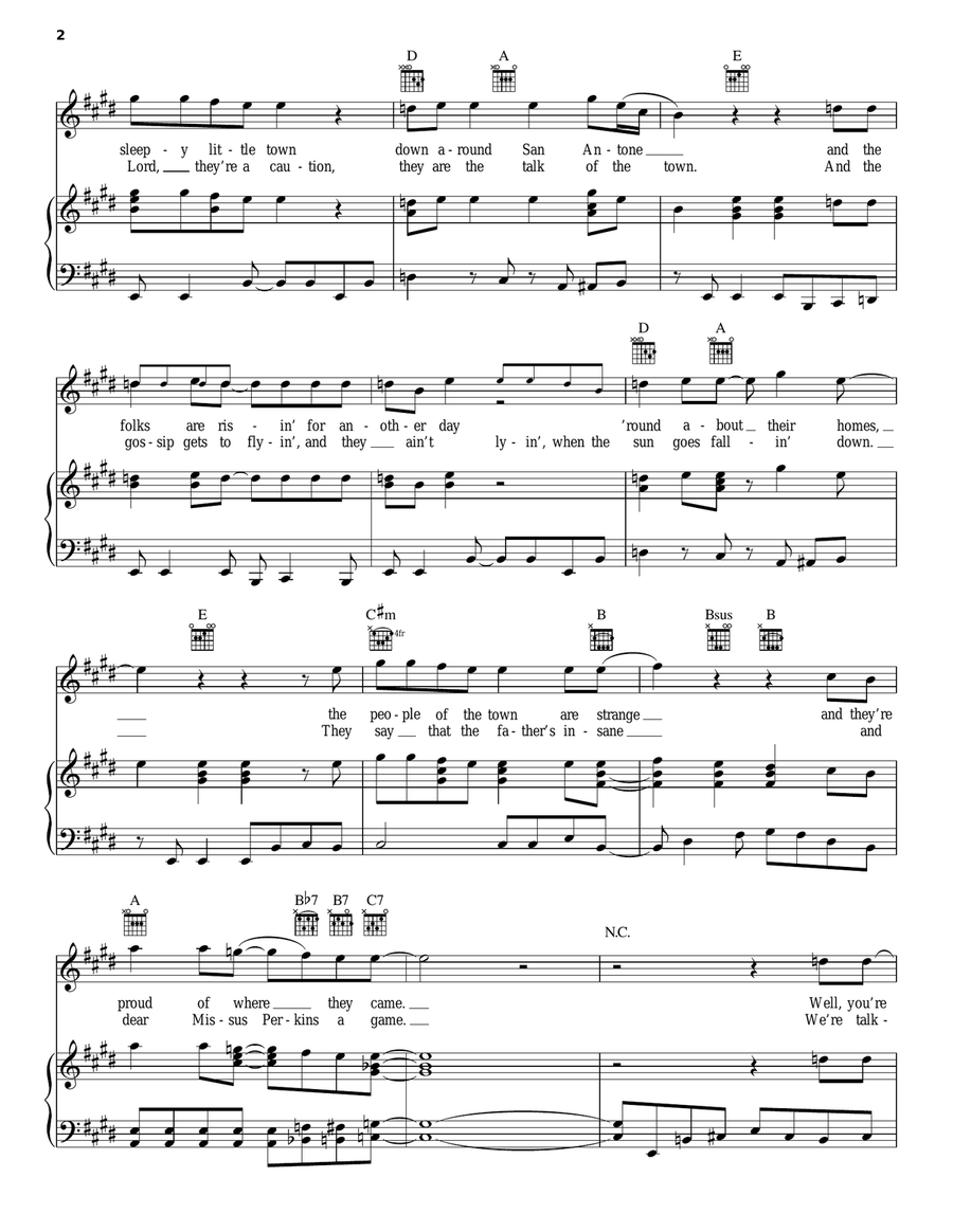 China Grove Piano, Vocal, Guitar scores gallery preview page 2