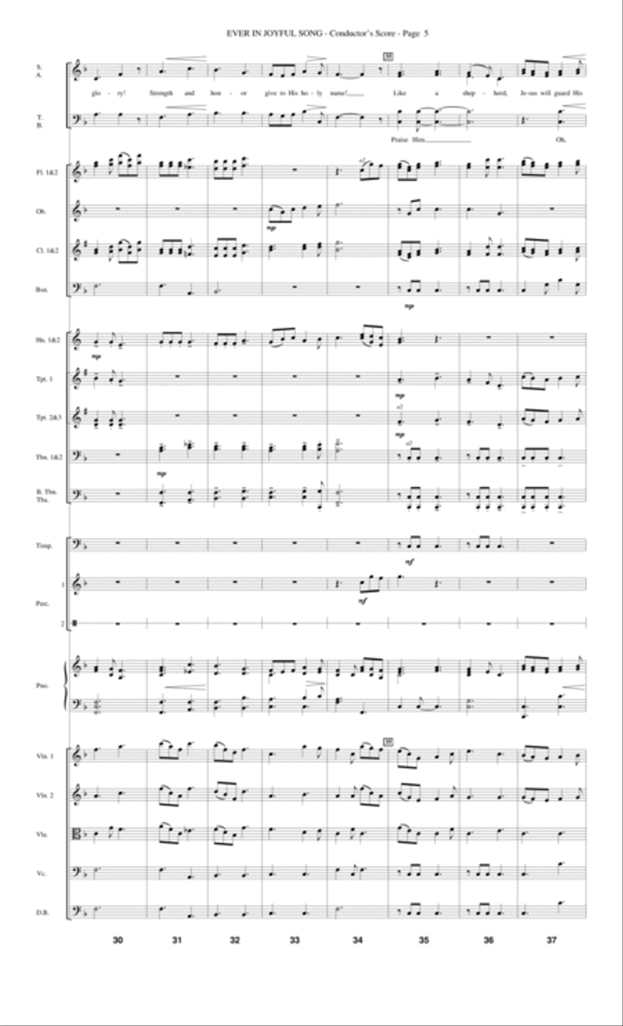 Ever In Joyful Song - Score Choir scores gallery preview page 5