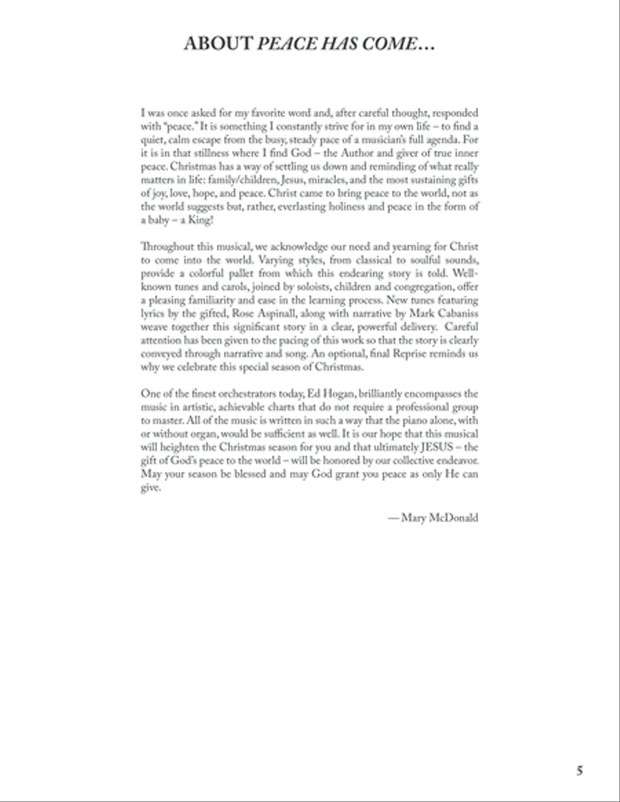 Peace Has Come Choir scores gallery preview page 4