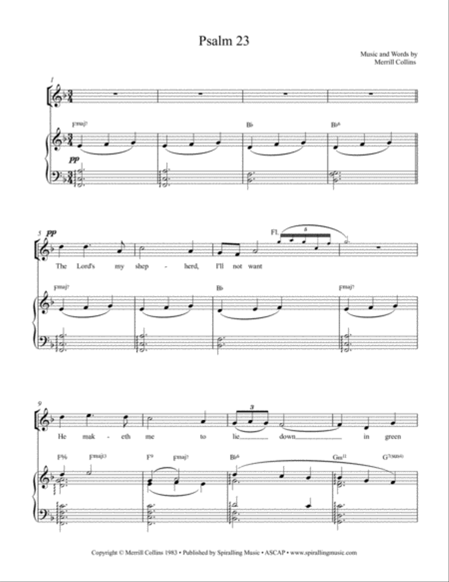 Psalm 23 in F - Full Score in F Small Ensemble scores gallery preview page 2