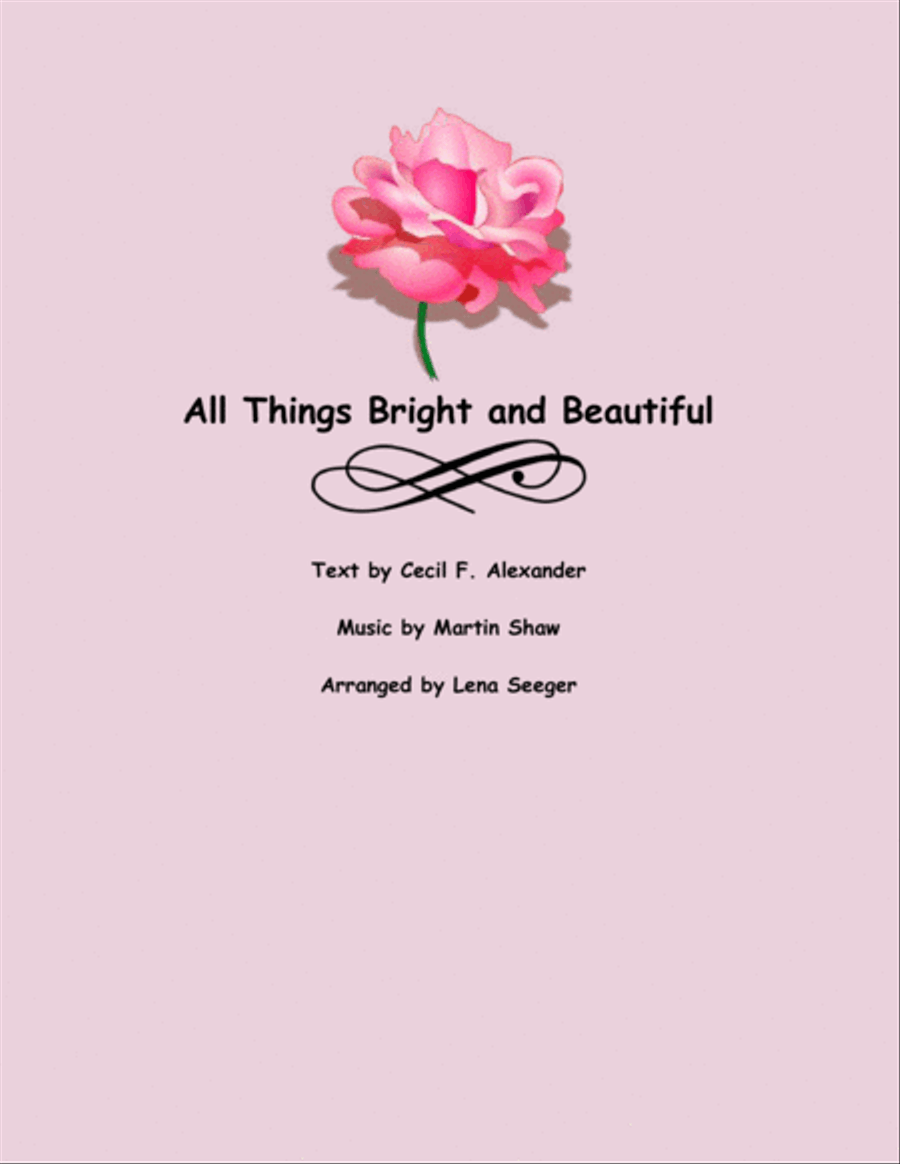 All Things Bright and Beautiful (three violins and cello) String Quartet scores gallery preview page 1