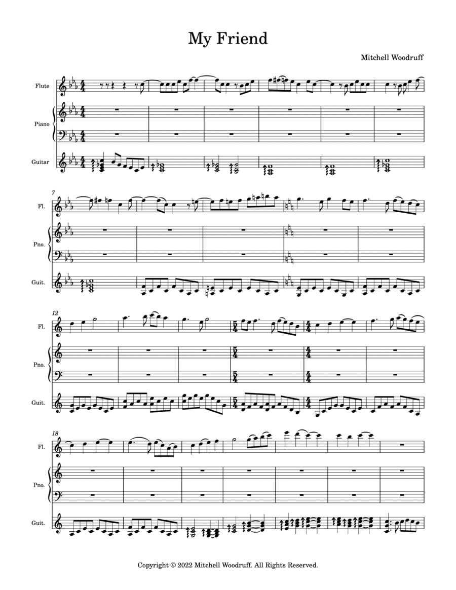 My Friend My Friend Flute scores gallery preview page 1