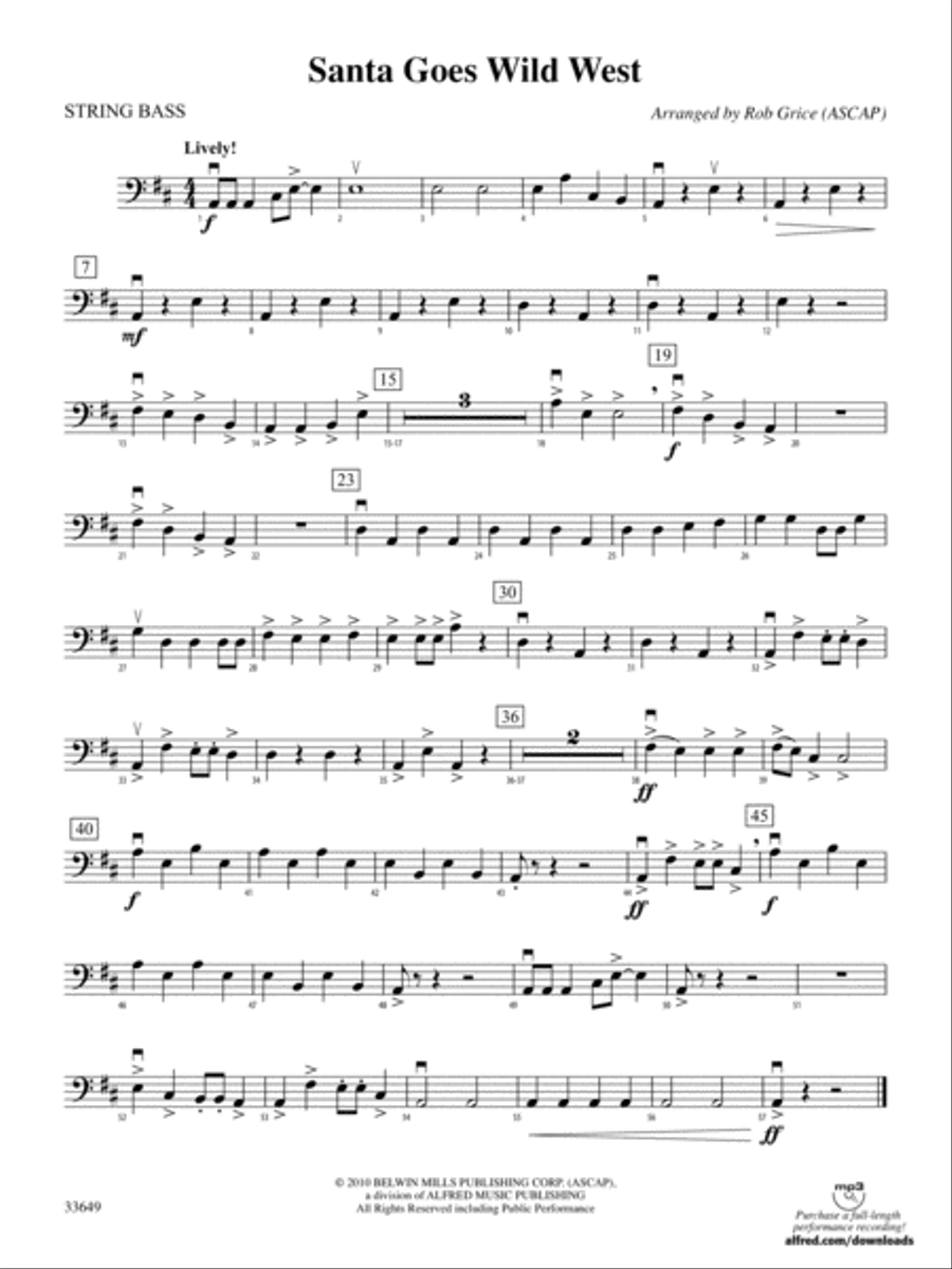 Santa Goes Wild West: String Bass String Orchestra scores gallery preview page 1