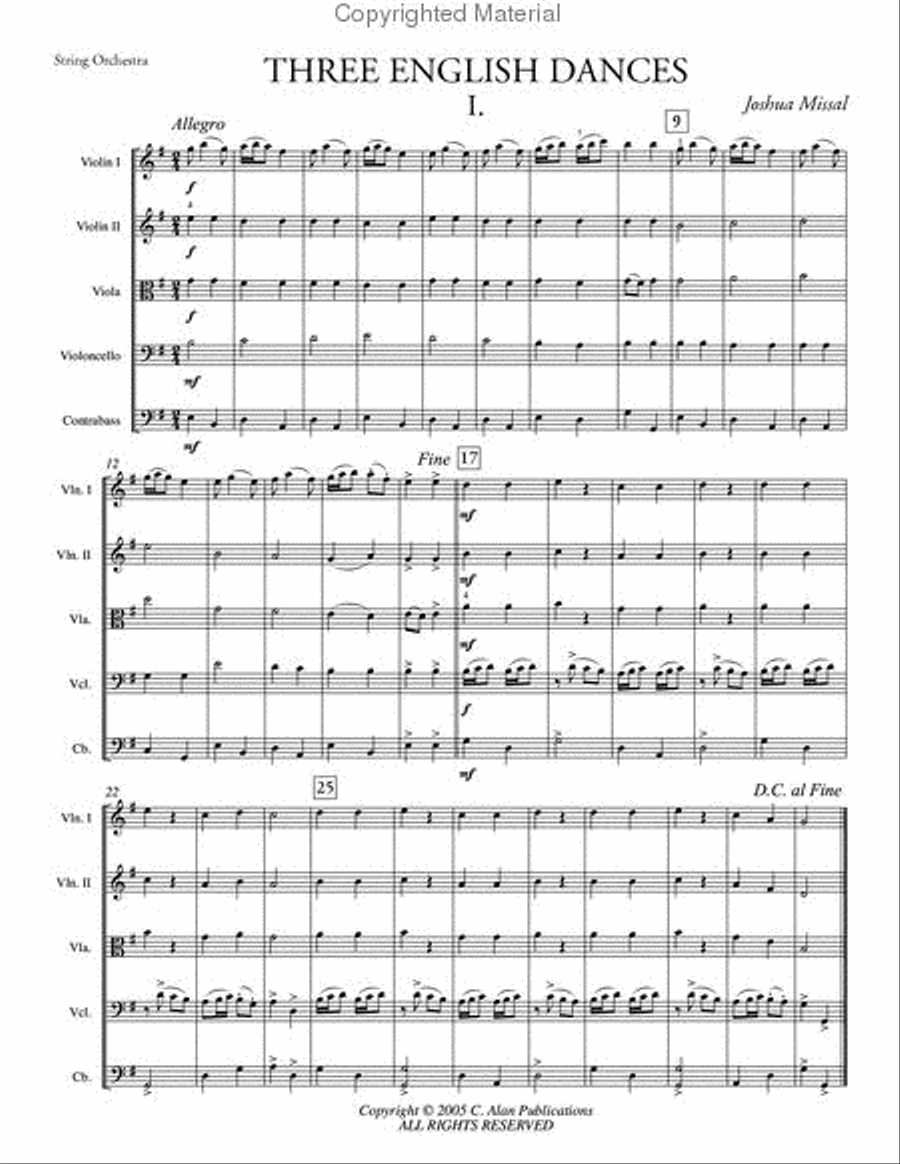 Three English Dances String Orchestra scores gallery preview page 2