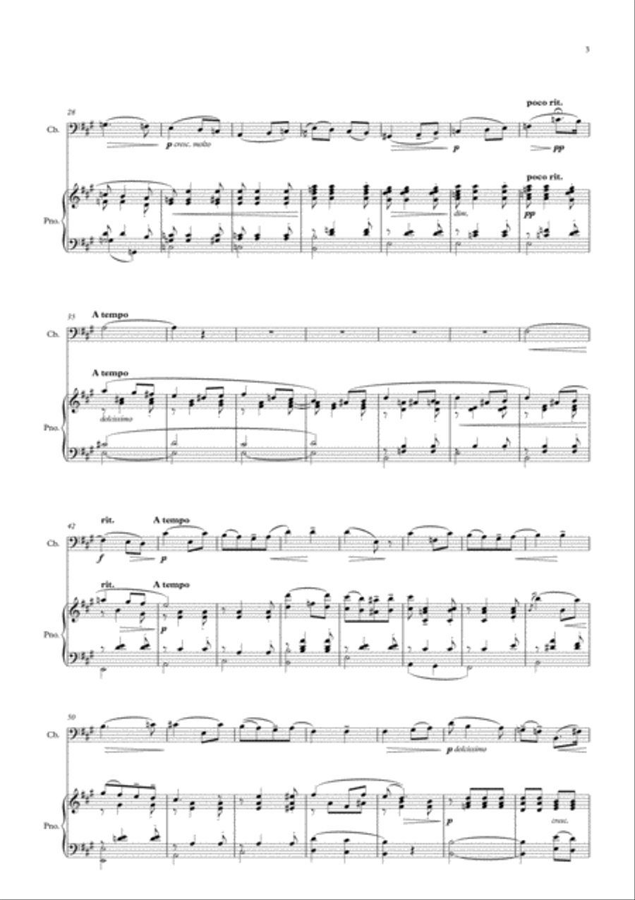 Salut D' Amour for Contrabass and Piano Salut D' Amour for Contrabass and Piano Double Bass scores gallery preview page 4