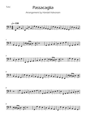 Passacaglia - Handel/Halvorsen - Easy Tuba Solo