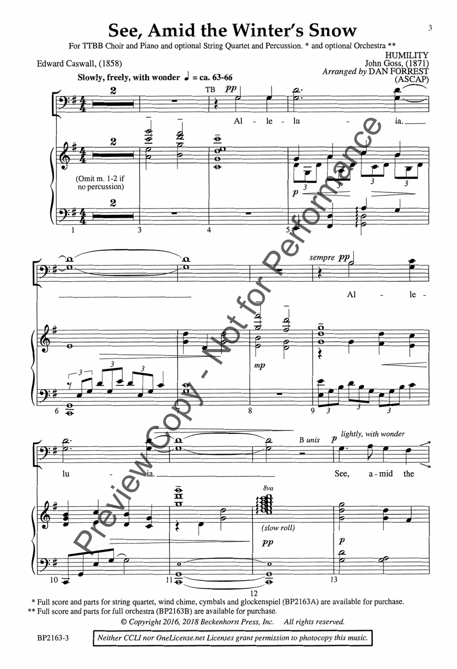See Amid the Winter's Snow - TTBB TTBB scores gallery preview page 4