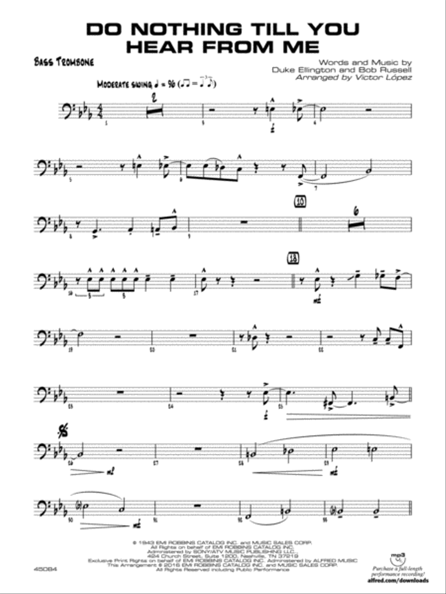 Do Nothing Till You Hear from Me: Bass Trombone Jazz Ensemble scores gallery preview page 1