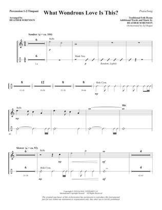 Book cover for What Wondrous Love Is This? (arr. Heather Sorenson) - Percussion 1&2/Timpani