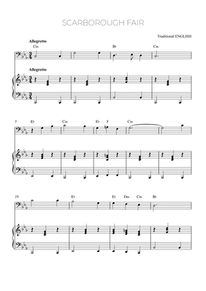SCARBOROUGH FAIR - tuba and piano with chords