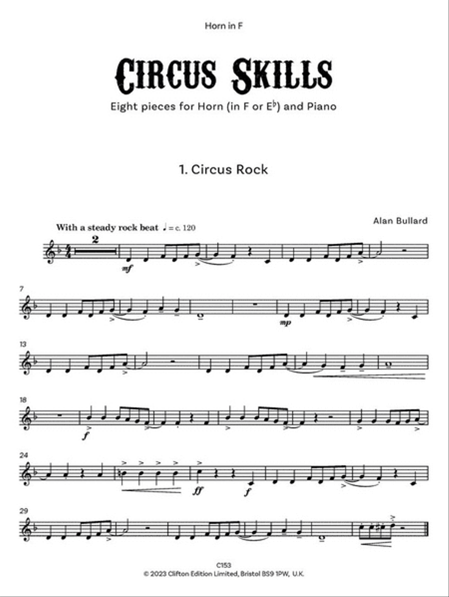Circus Skills for Horn (F or Eflat) Piano Accompaniment scores gallery preview page 3