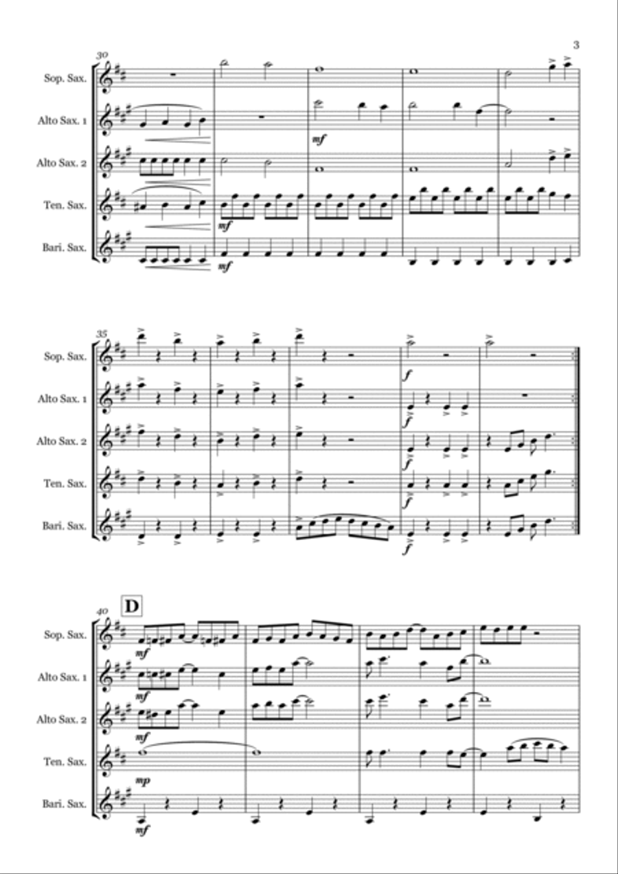 When I'm Sixty-four Saxophone Quintet scores gallery preview page 3