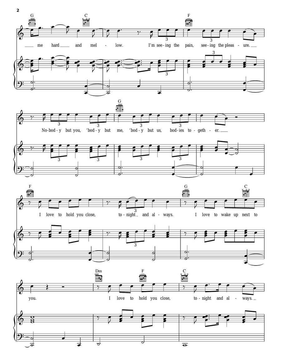 Pillowtalk Piano, Vocal, Guitar scores gallery preview page 2