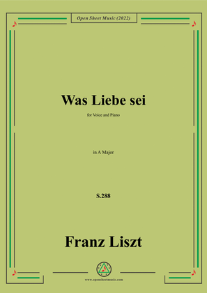 Liszt-Was Liebe sei,S.288,in A Major,for Voice and Piano