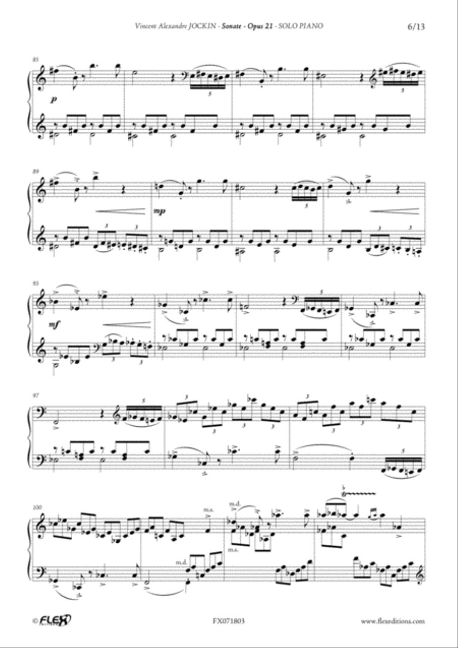 Sonate, Opus 21 Piano Solo scores gallery preview page 6