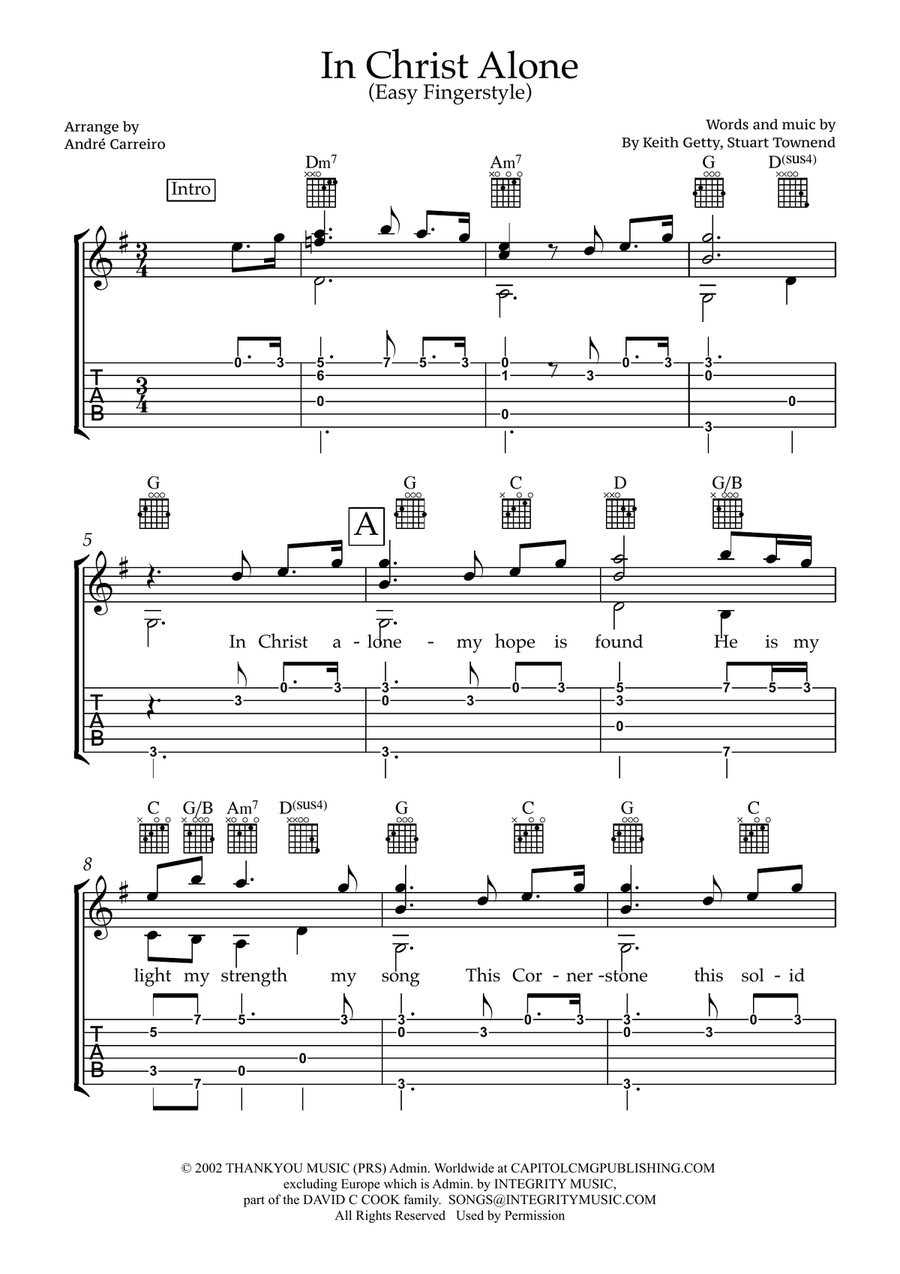 In Christ Alone Guitar Tablature scores gallery preview page 1