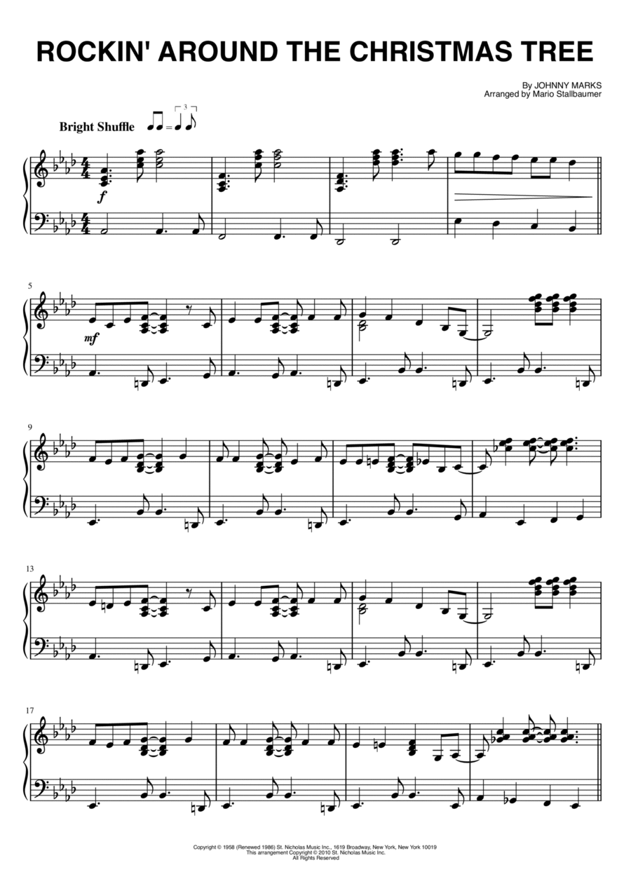 Rockin' Around The Christmas Tree Piano Solo scores gallery preview page 1
