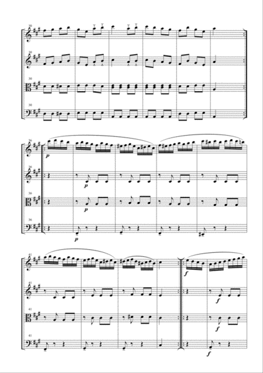 Rondò alla Turca (Turkish March) for String Quartet String Quartet scores gallery preview page 3
