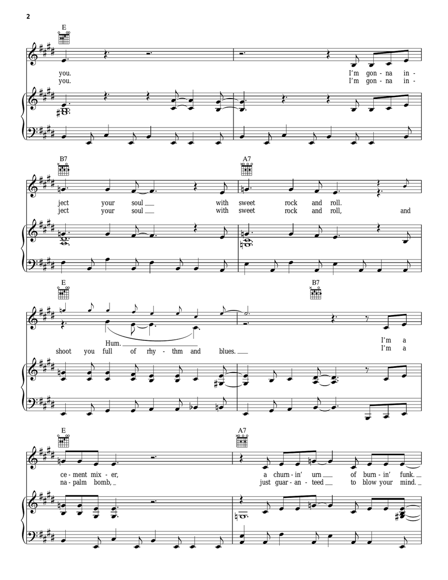 Steamroller (Steamroller Blues) Piano, Vocal, Guitar scores gallery preview page 2