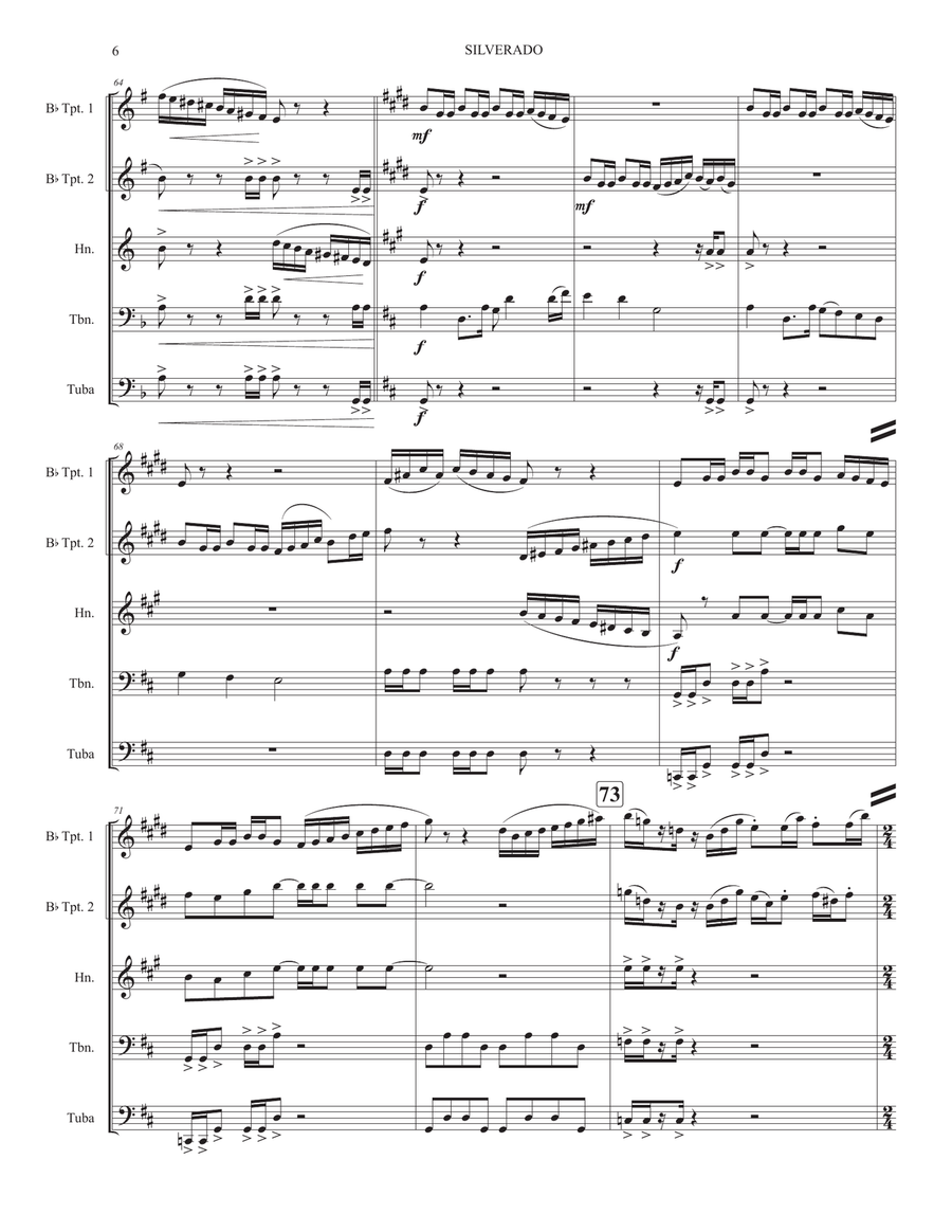 Silverado -main Title Brass Ensemble scores gallery preview page 6