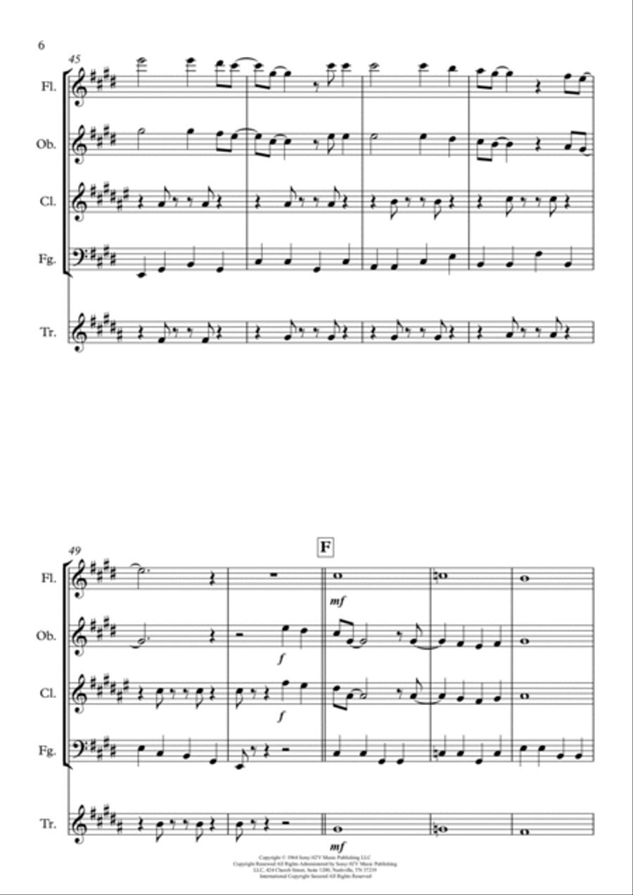 All My Loving Woodwind Quintet scores gallery preview page 6