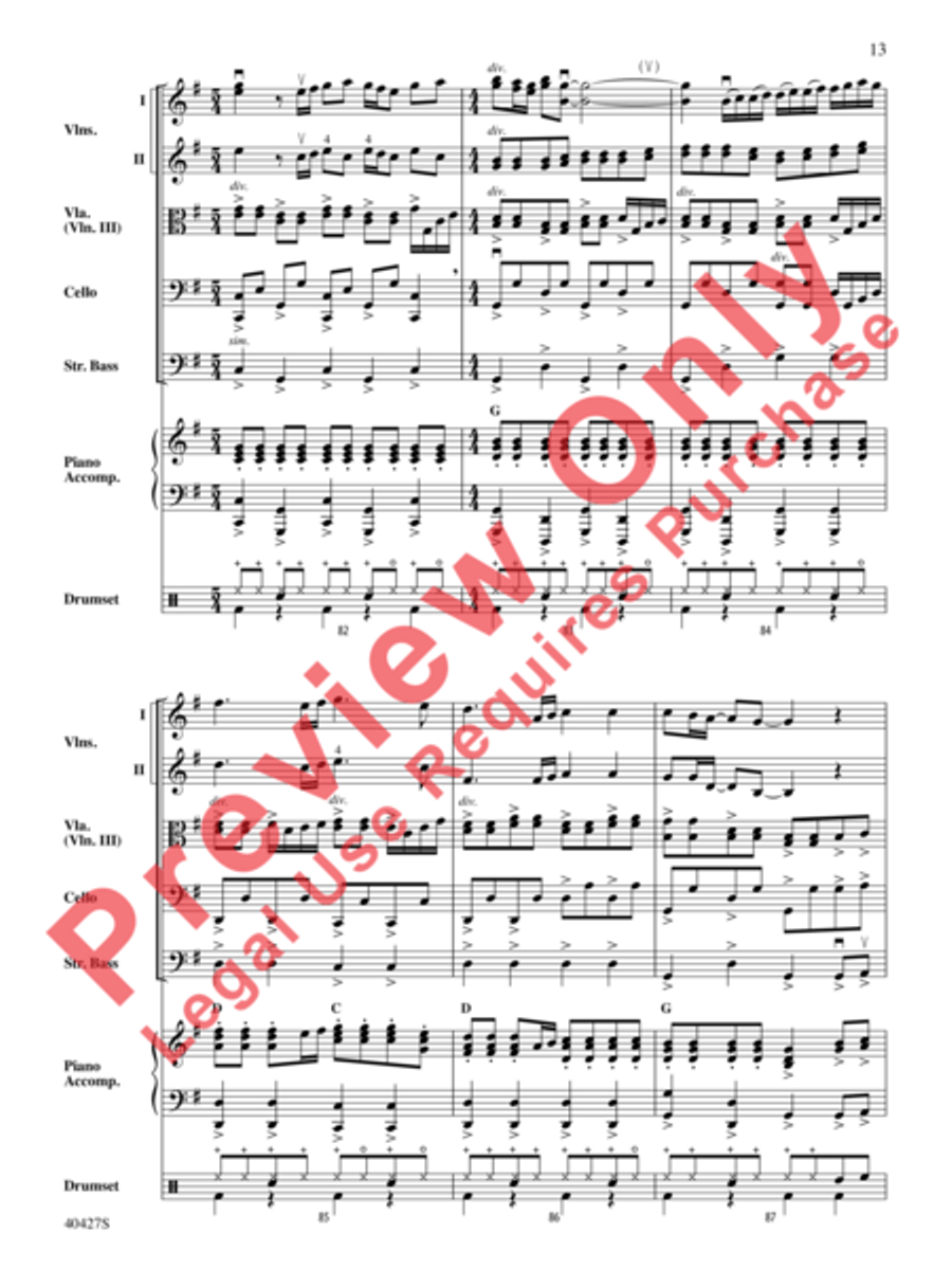 Mamma Mia!, Selections from String Orchestra scores gallery preview page 14