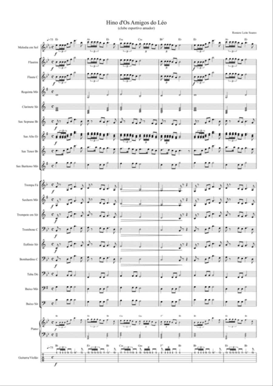 Hino d'Os Amigos do Léo Hino d'Os Amigos do Léo Full Orchestra scores gallery preview page 3