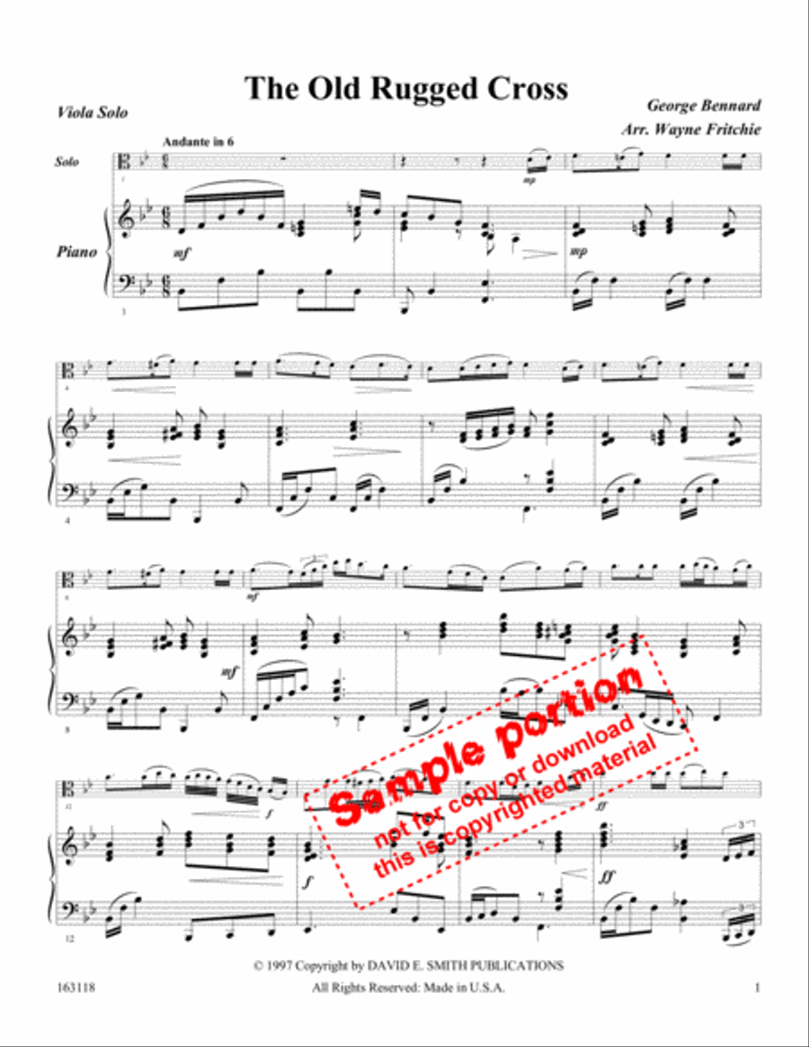 The Old Rugged Cross Violin scores gallery preview page 2