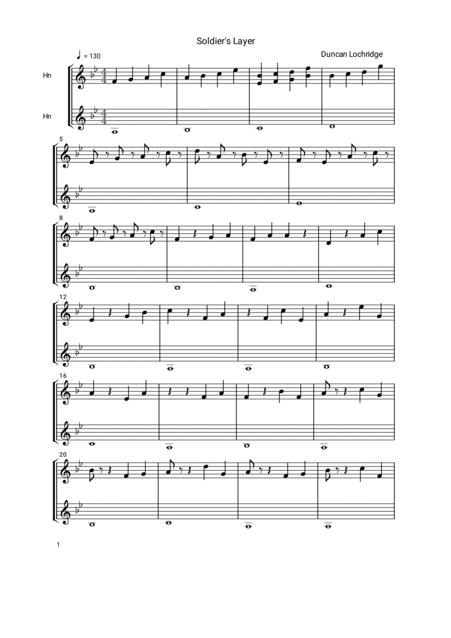 Soldiers Layer Soldiers Layer Brass Duet scores gallery preview page 1