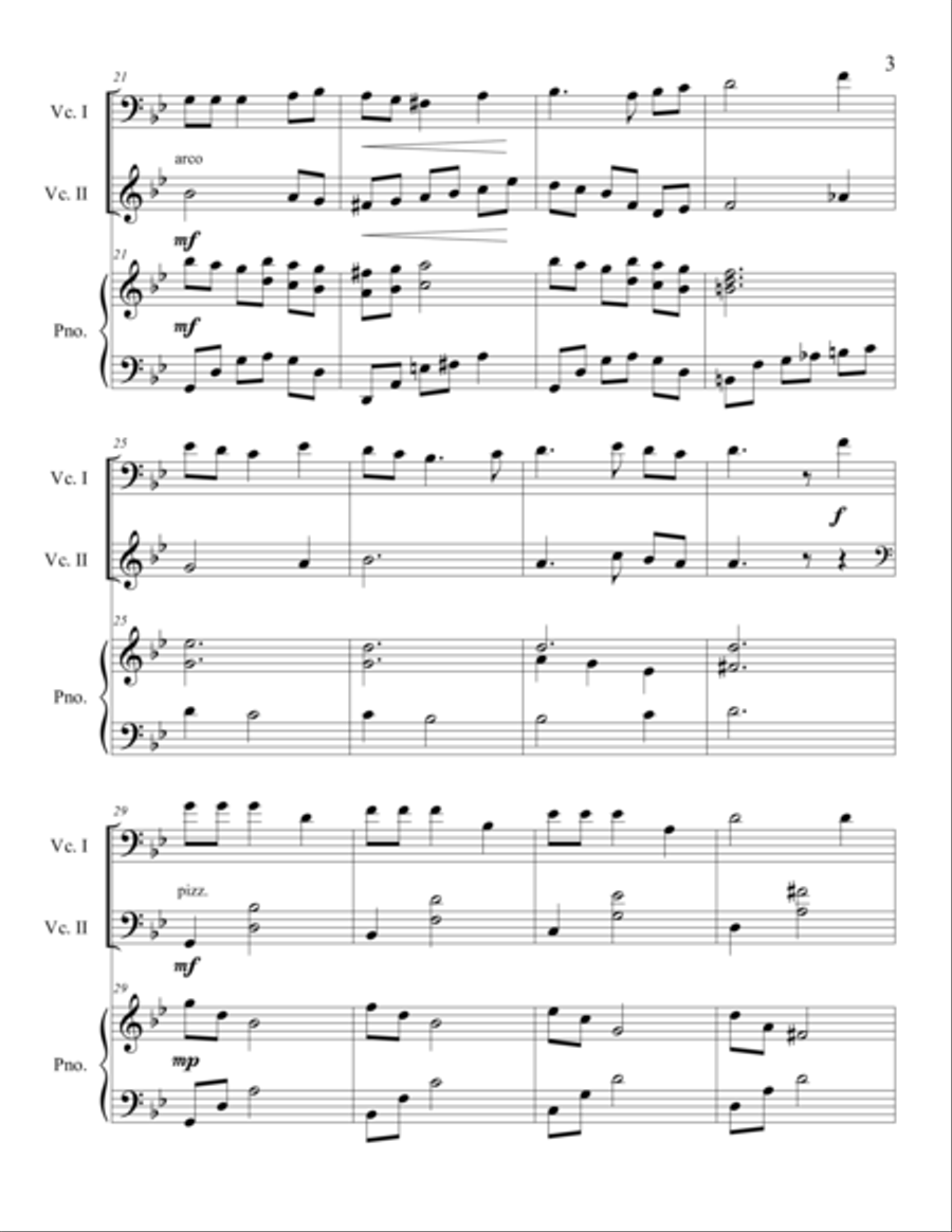 My Love Is Like a Red, Red Rose for Cello Duet String Duet scores gallery preview page 3