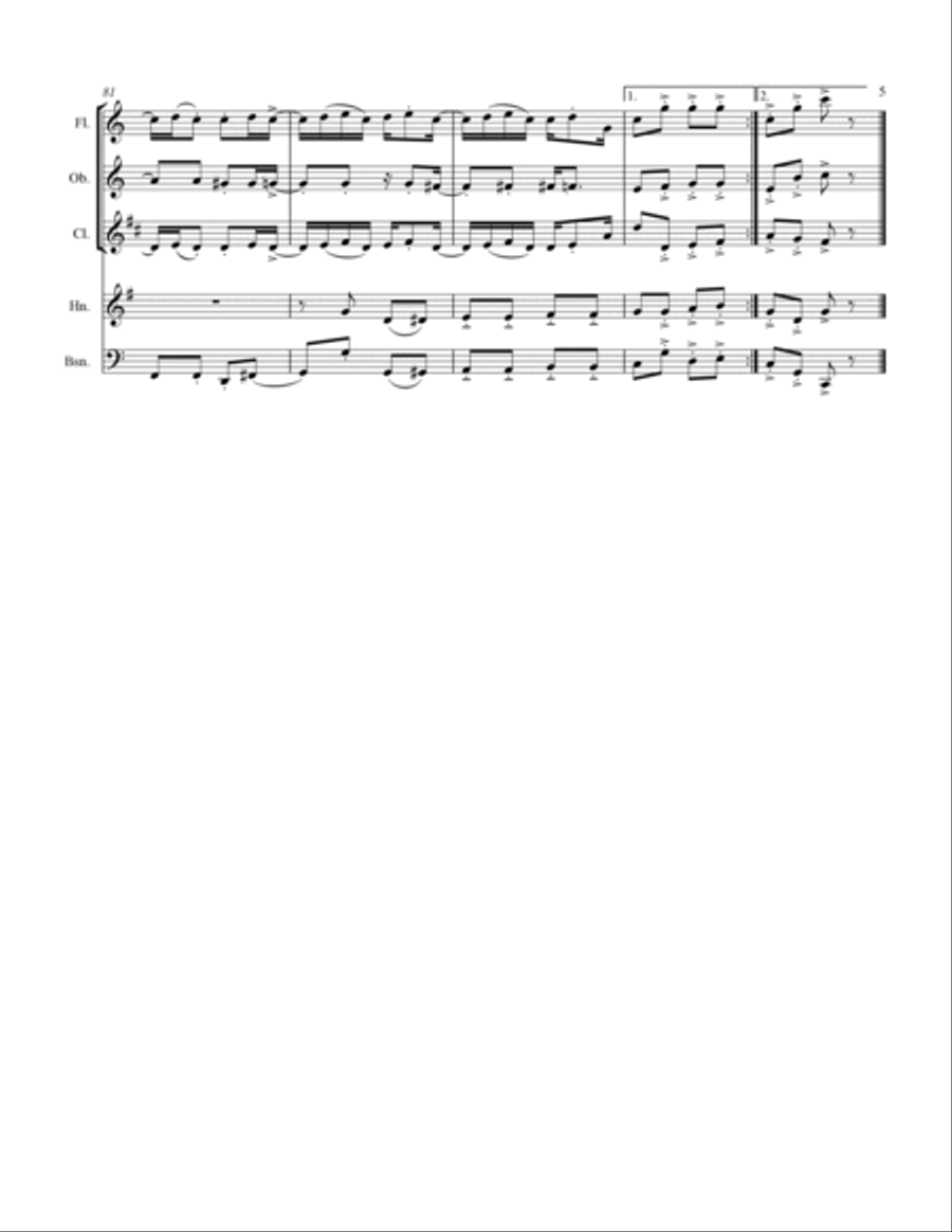 Joplin - “Maple Leaf Rag” (for Woodwind Quintet) Woodwind Quintet scores gallery preview page 6