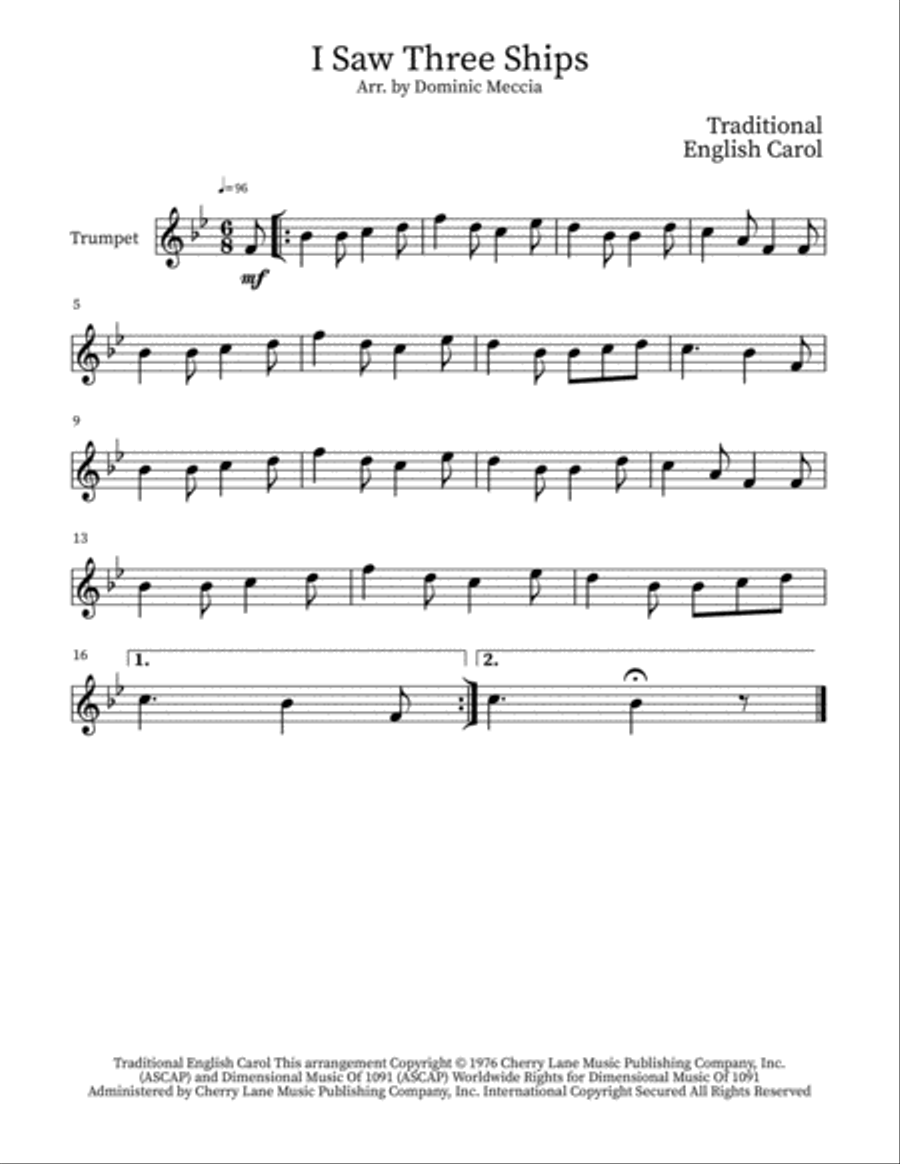 I Saw Three Ships Brass Ensemble scores gallery preview page 3