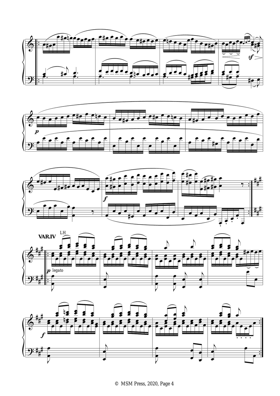 Mozart-Piano Sonata No.11 in A Major,K.331 Piano Solo scores gallery preview page 6
