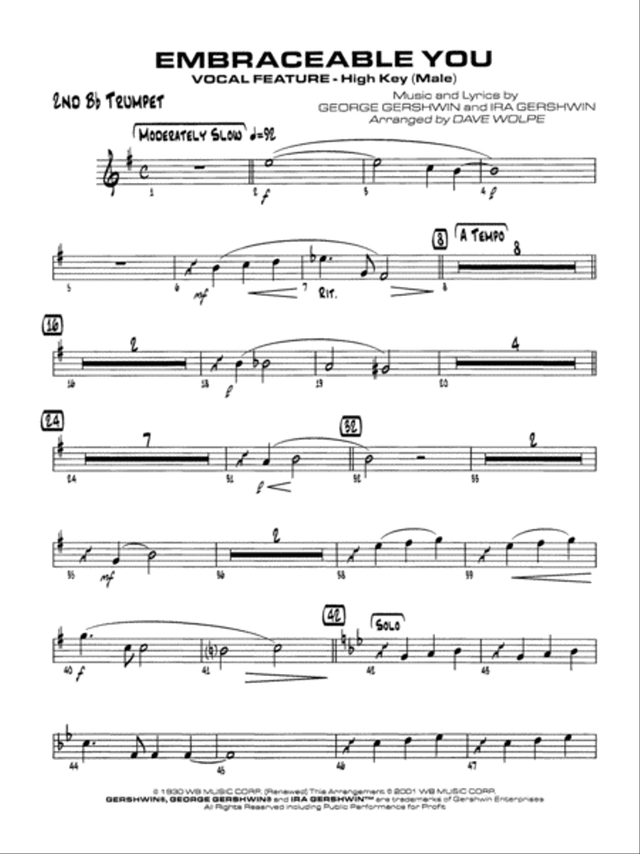 Embraceable You: 2nd B-flat Trumpet Jazz Ensemble scores gallery preview page 1