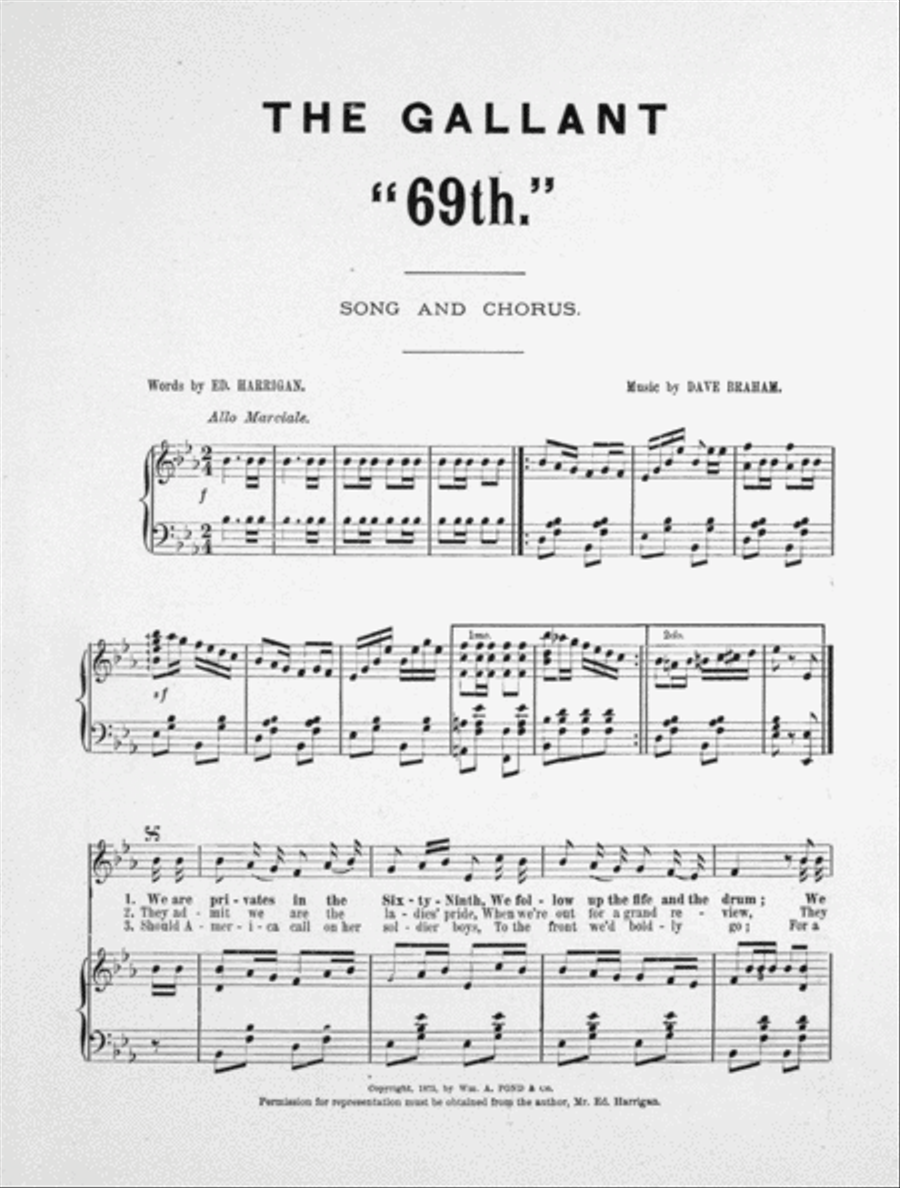 Harrigan & Hart's New Song and Chorus. The Gallant Sixty-Ninth Choir scores gallery preview page 2