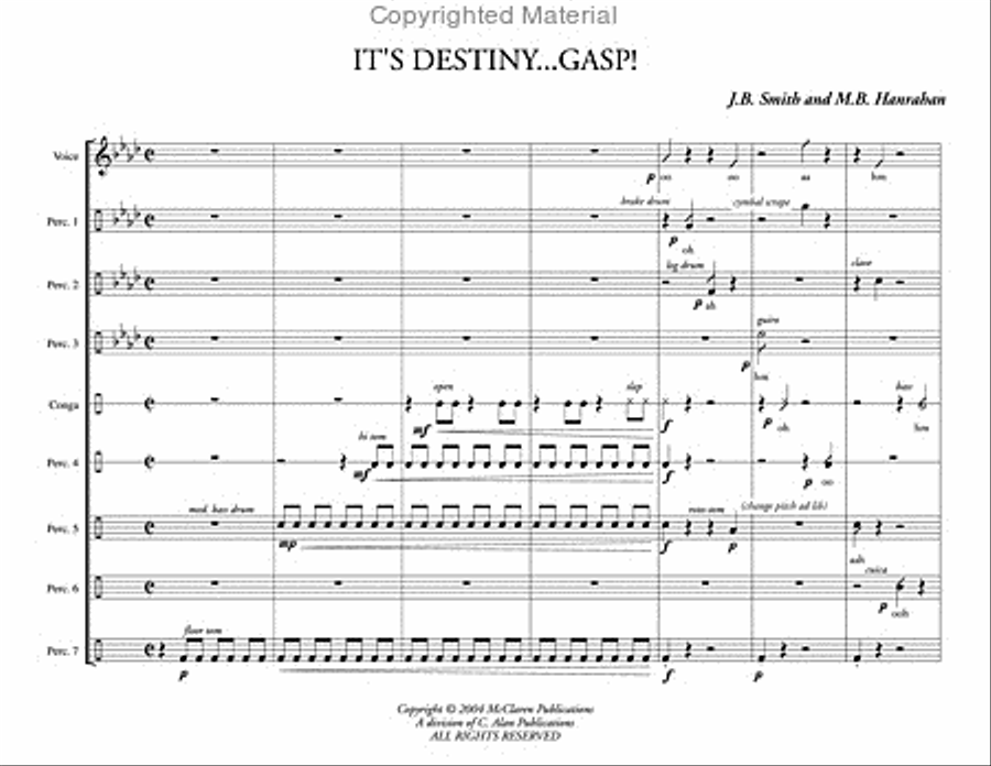 It's Destiny...Gasp! (score only) Percussion Ensemble scores gallery preview page 2