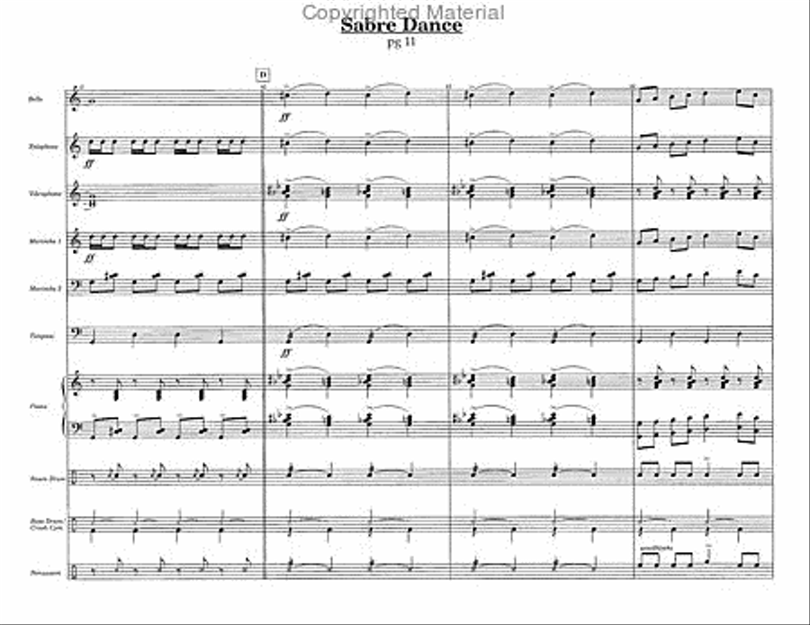 Sabre Dance Sabre Dance Percussion Ensemble scores gallery preview page 3