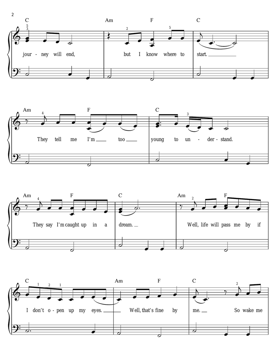 Wake Me Up! Wake Me Up! Easy Piano scores gallery preview page 2
