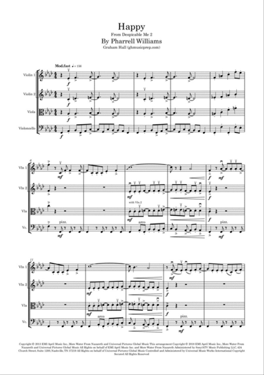 Happy String Quartet scores gallery preview page 2