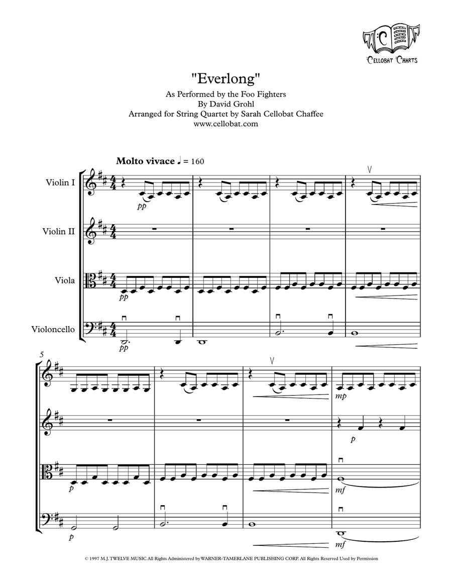 Everlong String Quartet scores gallery preview page 1