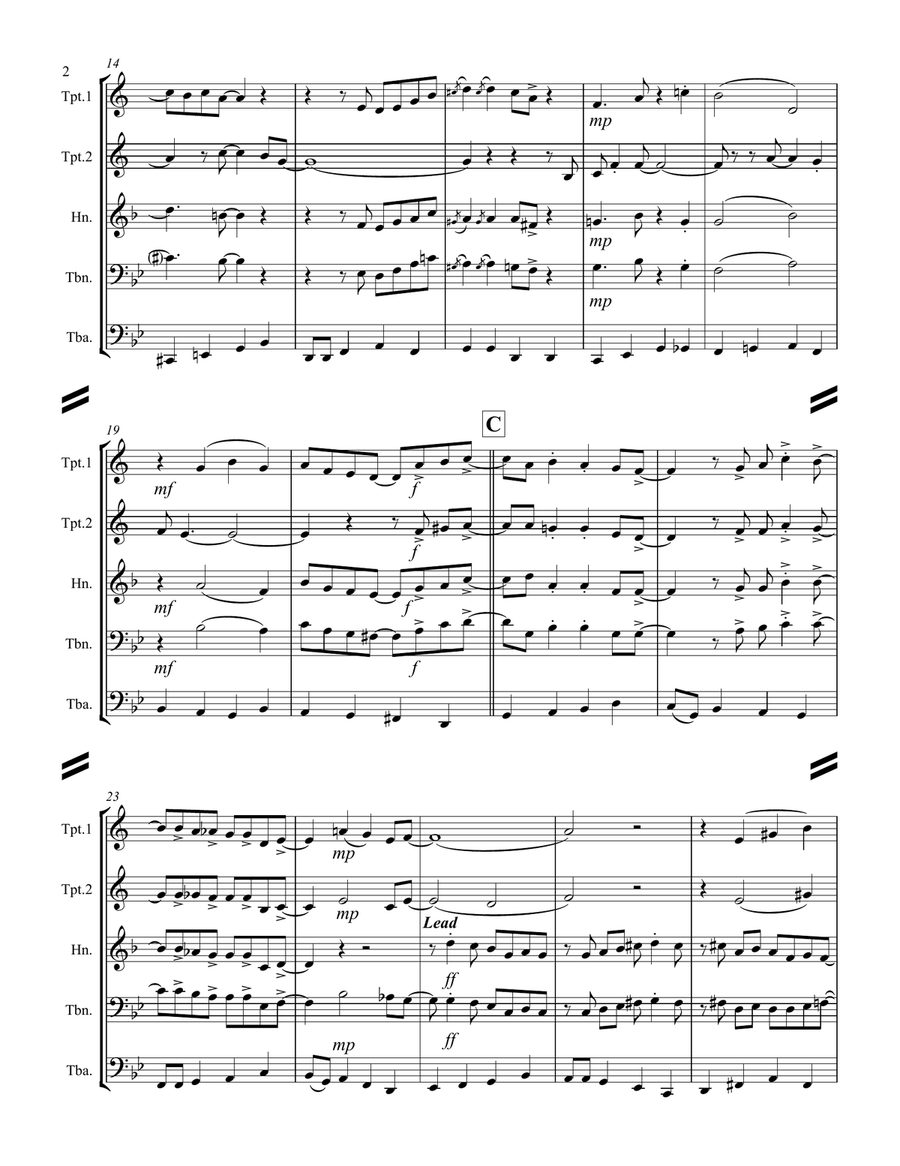 Fly Me To The Moon (in Other Words) Brass Ensemble scores gallery preview page 3